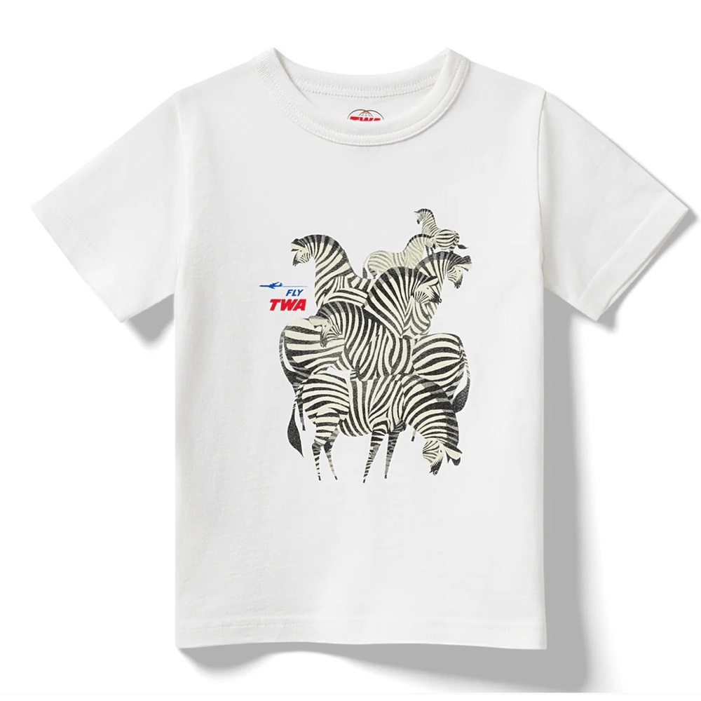 Fly TWA Hotel David Klein 1960 Africa Zebra Toddler 3T MoMA Graphic T-Shirt F